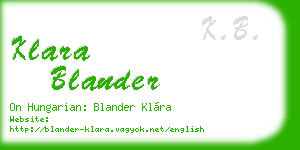 klara blander business card